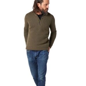 Smartwool Hudson Trail Fleece Sweater Half Zip Army Green Color Size M Men’s